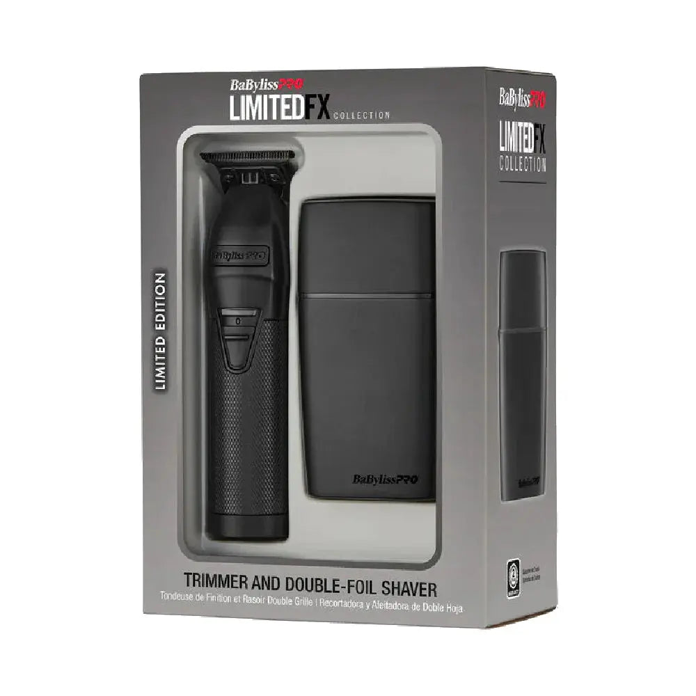 BaBylissPRO LimitedFX Matte Black Trimmer, Double-Foil Shaver, and Clipper (Combo)