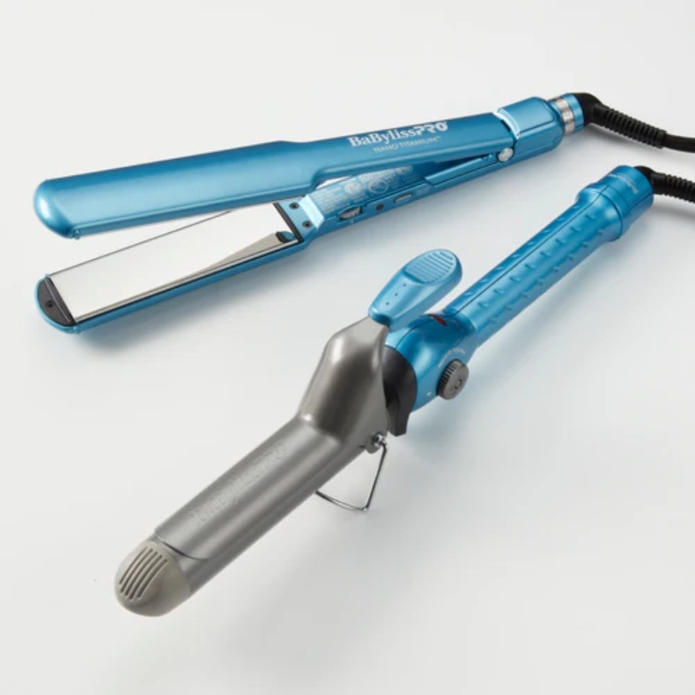 Babyliss Pro Nano Titanium Limited Edition 1.5" Ultra-Thin Flat Iron (BNT4073TUC) + 1.25" Spring Curling Iron (BNT125S) Value Pack (BNTPP69) — image 2