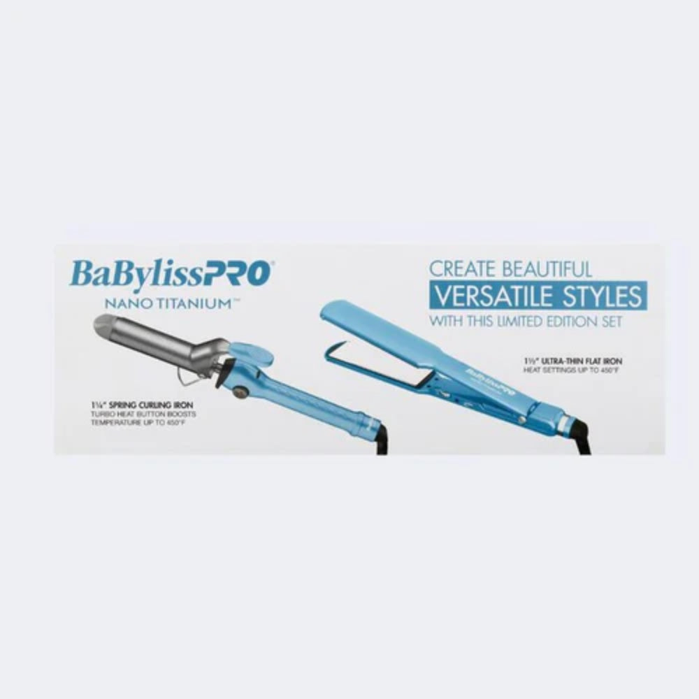 Babyliss Pro Nano Titanium Limited Edition 1.5" Ultra-Thin Flat Iron (BNT4073TUC) + 1.25" Spring Curling Iron (BNT125S) Value Pack (BNTPP69) — image 5