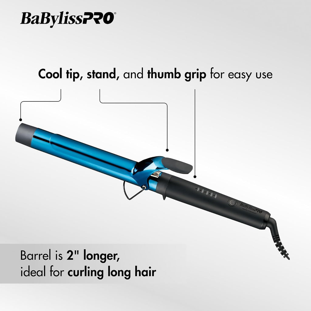BaBylissPRO Limited Edition Nano Titanium 1.25" Prima Flat Iron & 1.25" Extended-Barrel Curling Iron Styling Set (BNTPP54MB) — image 9