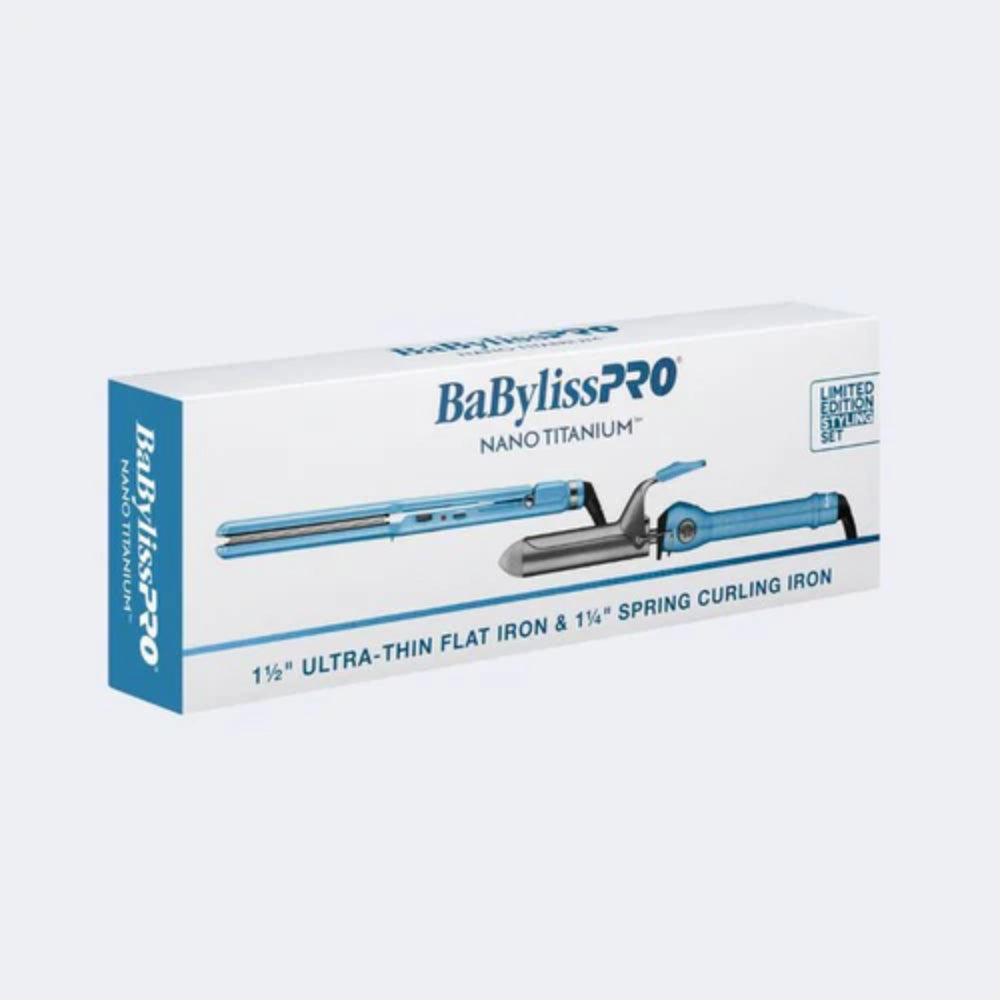 Babyliss Pro Nano Titanium Limited Edition 1.5" Ultra-Thin Flat Iron (BNT4073TUC) + 1.25" Spring Curling Iron (BNT125S) Value Pack (BNTPP69) — image 6