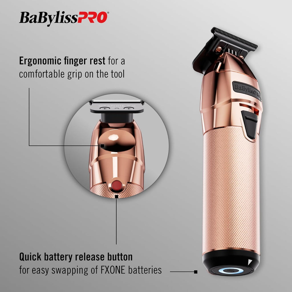 BaBylissPRO FXOne Rose GoldFX All-Metal Interchangeable-Battery Cordless Trimmer (FX799RG) — image 4