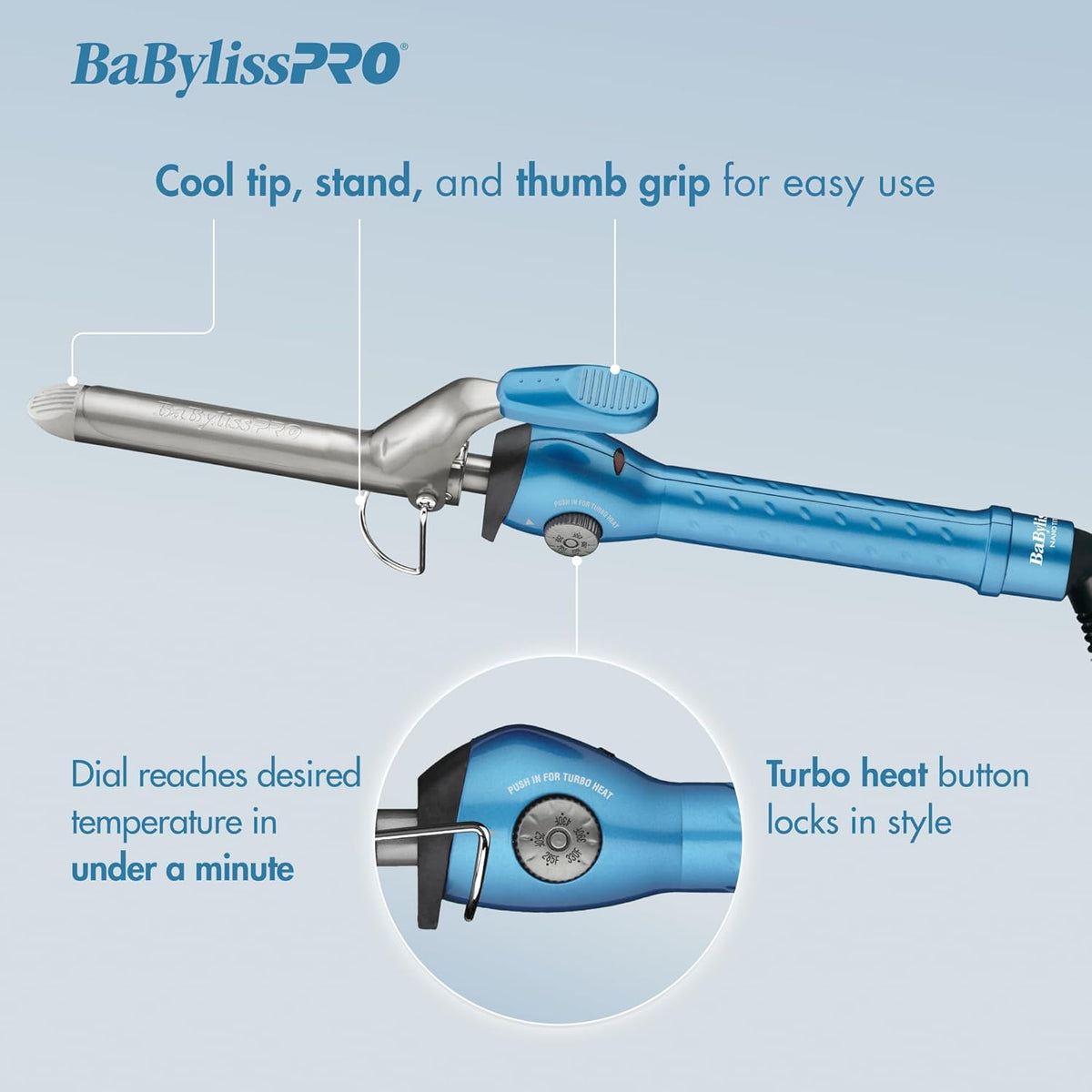BaBylissPRO Nano Titanium Spring Curling Iron 1.25" (BNT125S) — image 4