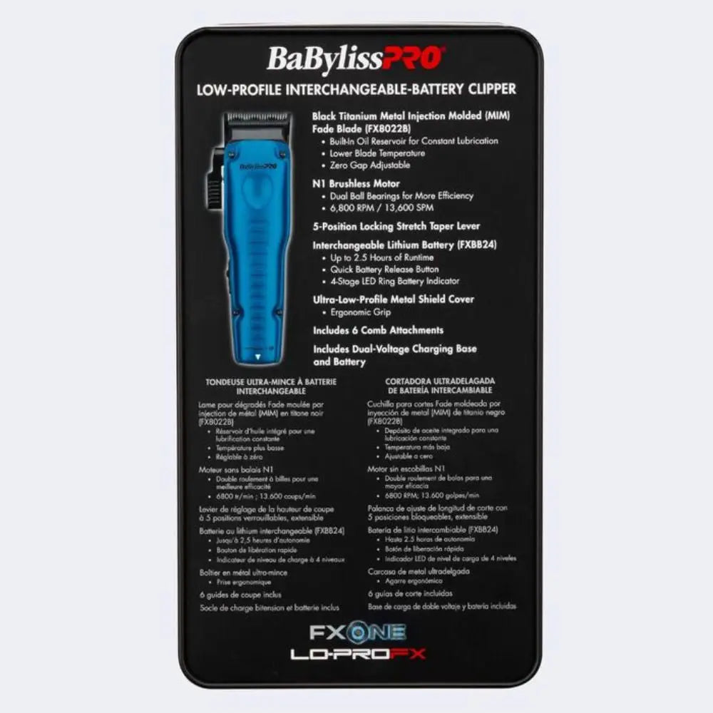 Babyliss Pro FXONE Lo-ProFX Limited Edition Black & Blue Clipper + Trimmer (Combo)