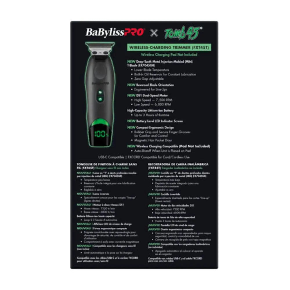 Babyliss Pro x Tomb45 Wireless Charging Clipper, Trimmer, Blow Dryer, and Charging Mats (Combo)