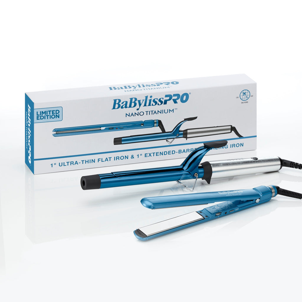 BaBylissPRO Nano Titanium 1" Extended Barrel Curling Iron & 1" Ultra-Thin Flat Iron Value Pack (BNTPP62UC) — image 1