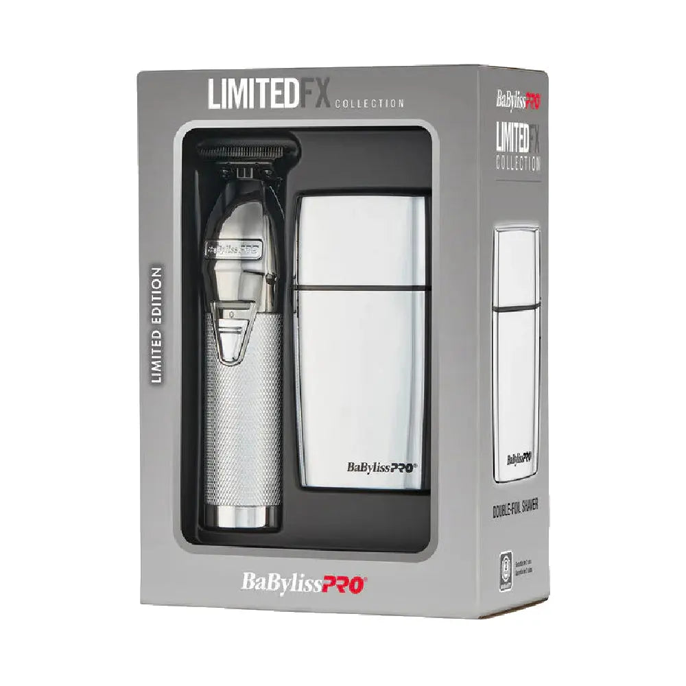 Babyliss Pro LimitedFX Silver Trimmer & Double-Foil Shaver Value Set (FXDUOFS2TS)