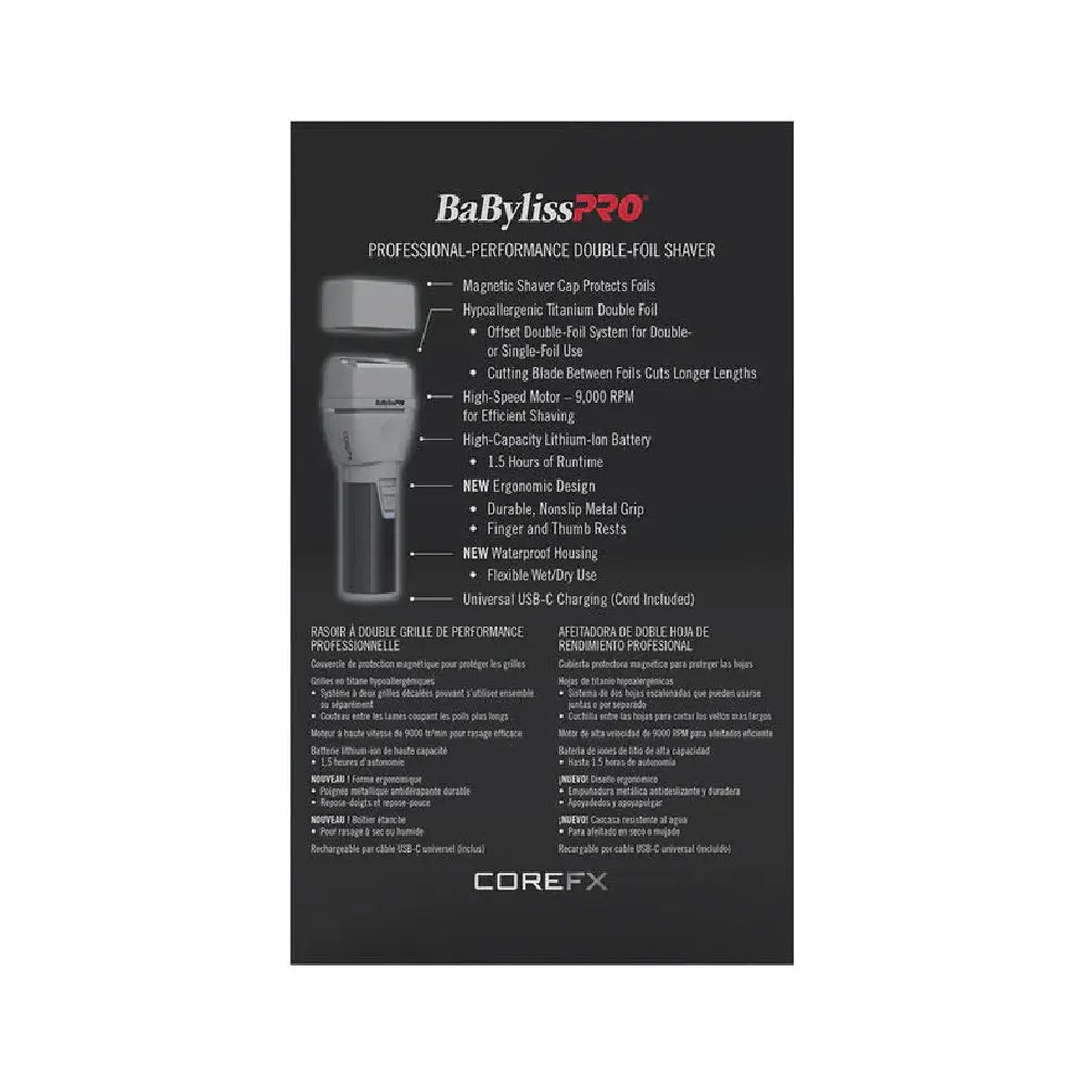 Babyliss Pro CoreFX Clipper, Trimmer & Double Foil Shaver (Combo)