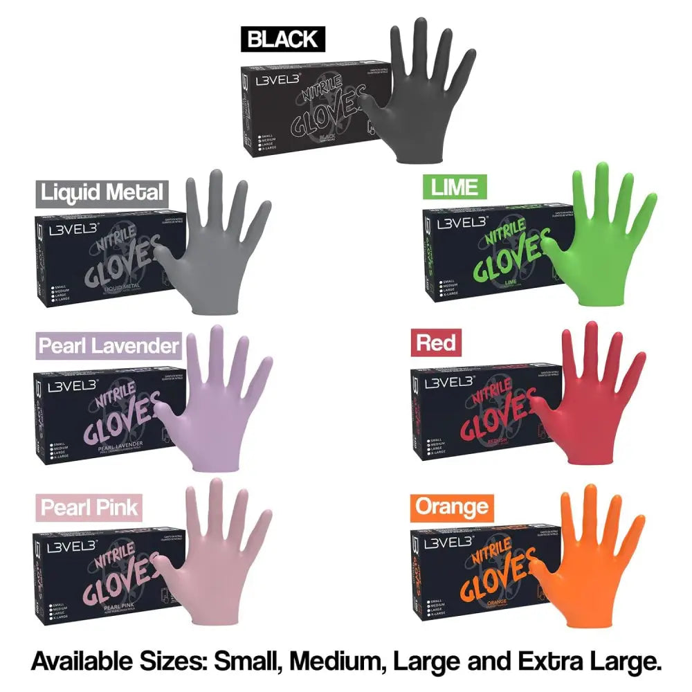L3VEL3 Professional Nitrile Gloves 100 Pack - Lime