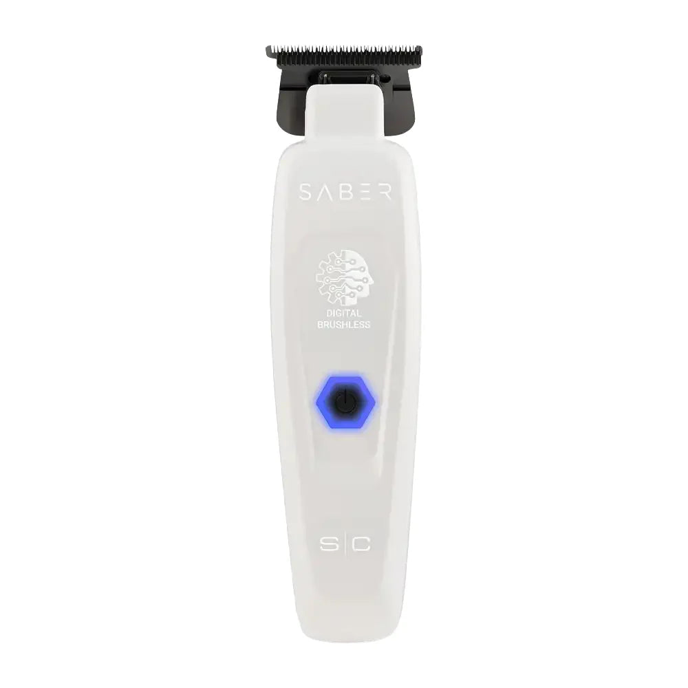 StyleCraft Limited Edition Saber II Cordless Digital Brushless Motor Clipper + Trimmer - White (SC619/SC421W) (Combo)
