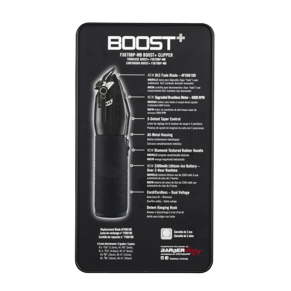 Babyliss Pro Boost+ Clipper Matte Black + Babyliss Pro Boost+ Trimmer Matte Black (Combo) — image 8