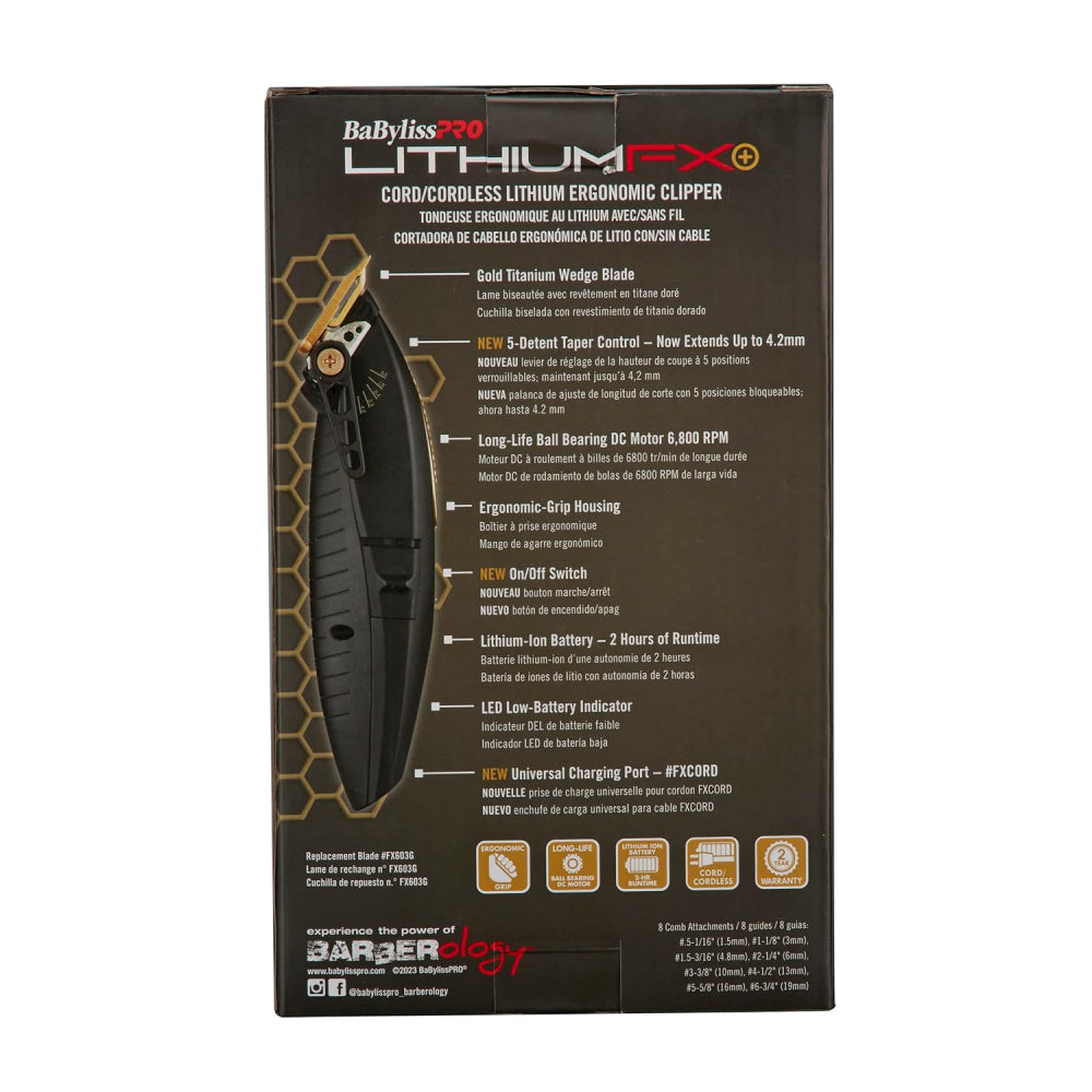 Babyliss Pro Cordless Lithium FX+ Ergonomic Clipper + Lithium FX Trimmer (Combo) — image 6