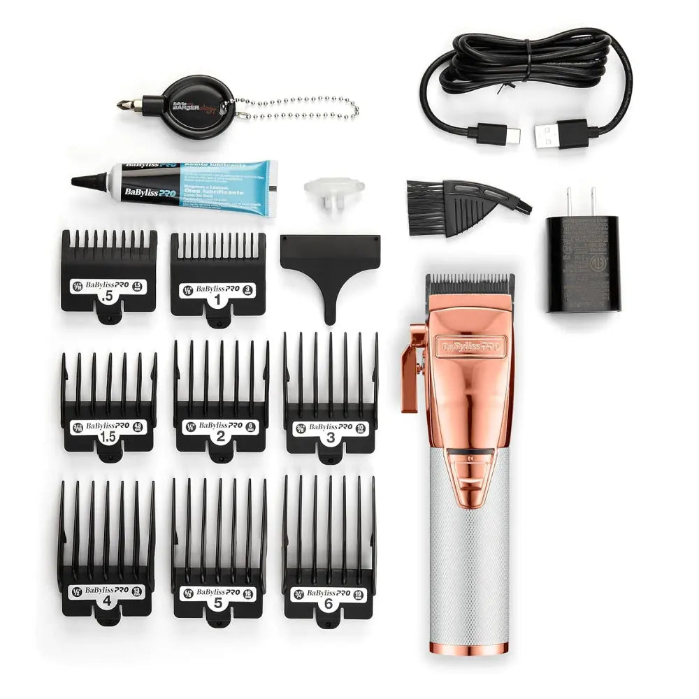 Babyliss Pro FX+ Upgraded All-Metal Lithium Clipper + Upgraded FX+ Outlining Cordless Trimmer (Combo) (Gold / Silver / Rose)