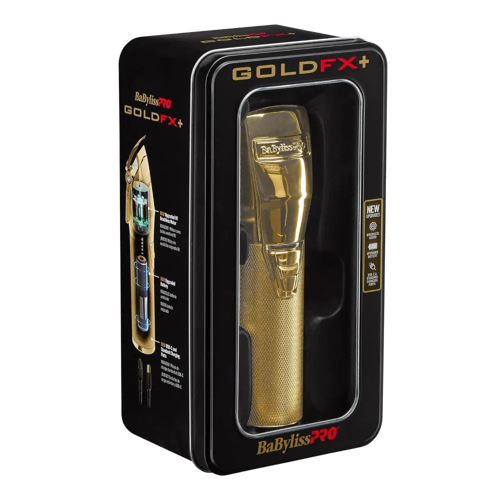 Babyliss Pro FX+ Upgraded All-Metal Lithium Clipper + Upgraded FX+ Outlining Cordless Trimmer (Combo) (Gold / Silver / Rose)