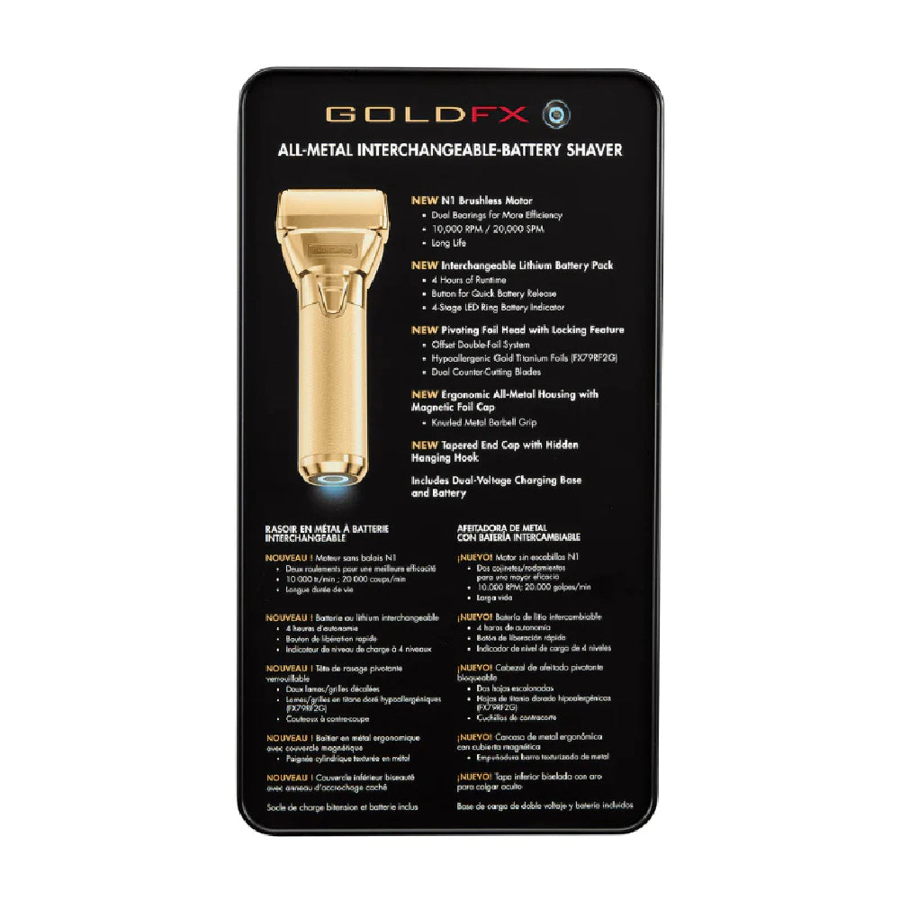 BaBylissPRO FXONE GOLDFX Cordless Clipper + FXONE GoldFX Shaver (Combo) (#FX899G + #FXFX79FSG)
